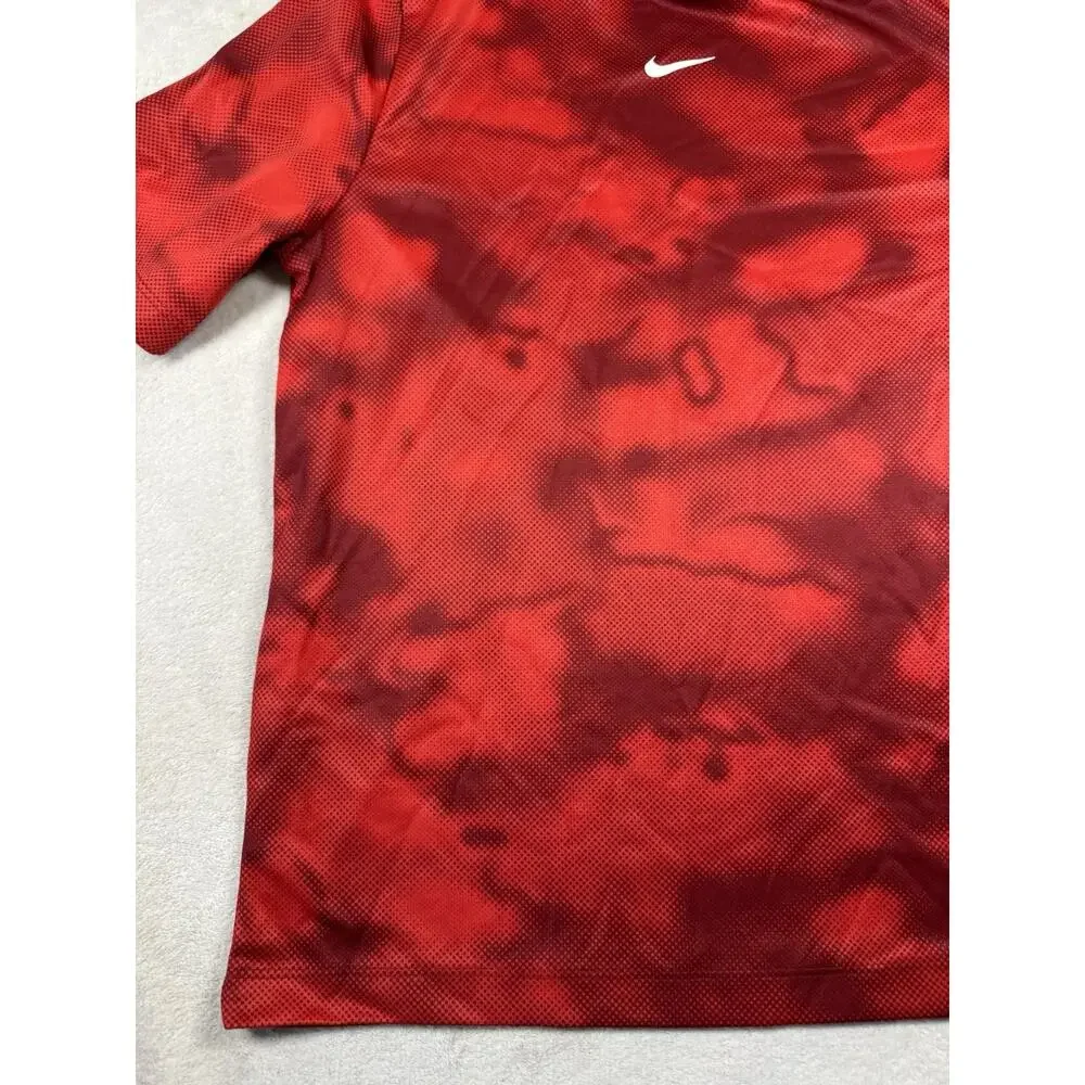 Nike Dri-FIT Boys Large Red Graphic Short Sleeve Athletic Shirt Swoosh
